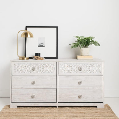 Signature Design by Ashley Paxberry Boho 4 Drawer Chest of Drawers, Whitewash