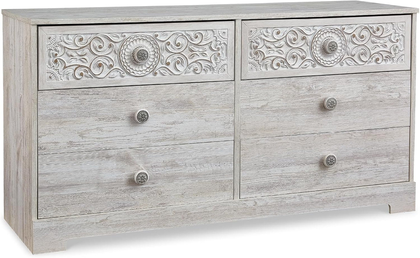 Signature Design by Ashley Paxberry Boho 4 Drawer Chest of Drawers, Whitewash