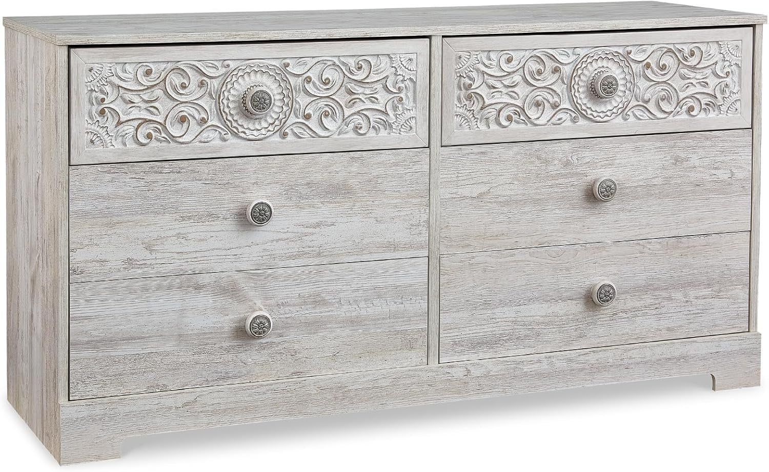 Signature Design by Ashley Paxberry Boho 4 Drawer Chest of Drawers, Whitewash