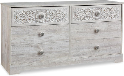Signature Design by Ashley Paxberry Boho 4 Drawer Chest of Drawers, Whitewash